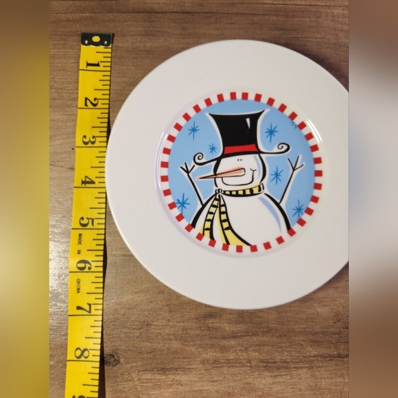 2/$30 Kathtryn Beich Snowman Dessert Appetizer Plates - Picture 5 of 9